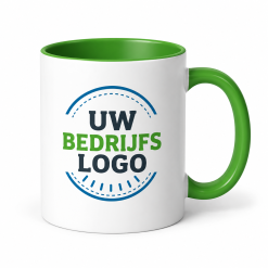 Witte mokken bedrukken met logo | Met gekleurde binnenkant en oor Cintapunto®