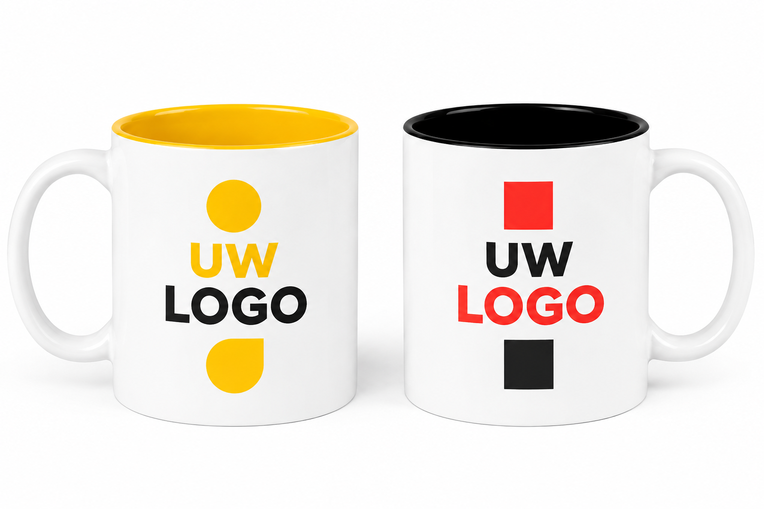 Promotiemokken met opdruk | Wit met gekleurde binnenkant