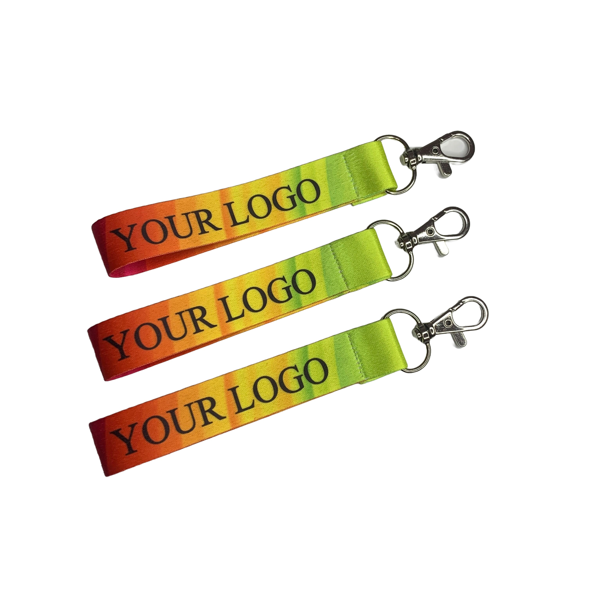 Dubbelzijdig bedrukte stoffen sleutelhanger mini lanyard