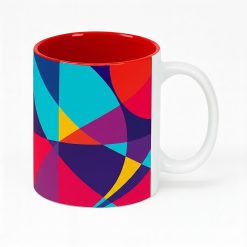 Alternative view of Witte mokken bedrukken met all-over opdruk en gekleurde binnenkant